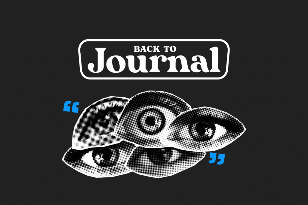 Immagine scura con il logo bianco ufficiale di backtojournal il blog sul journaling di riferimento in Italia