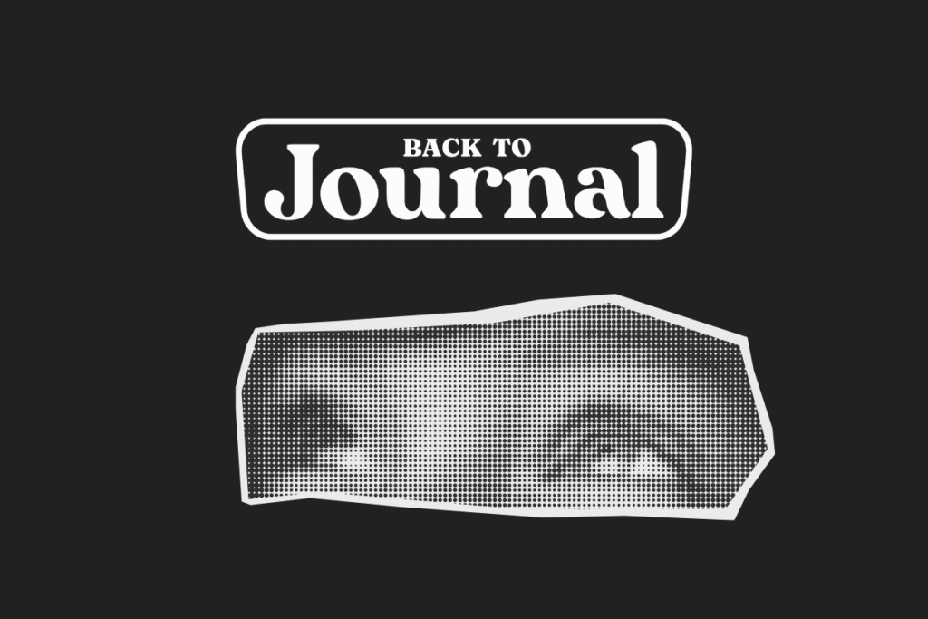 Logo ufficiale del blog back to journal. Il blog sul journaling di riferimento in Italia - occhi di un bambino che guarda verso l'alto.